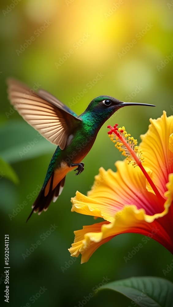 Fototapeta premium hummingbird and flower
