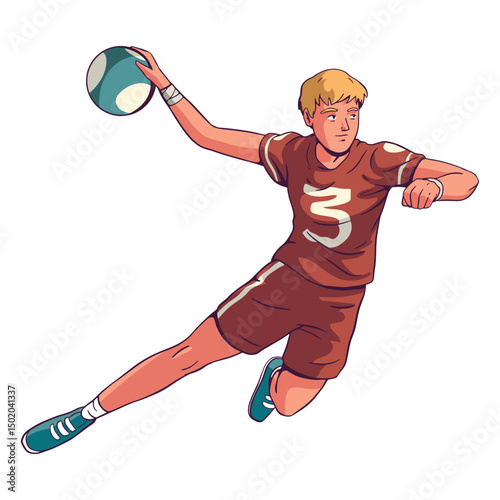 Handball player in action