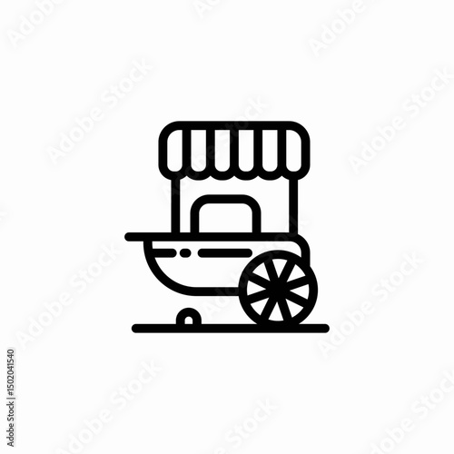 popcorn cart icon sign vector