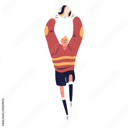 Soccer goalkeeper catching ball