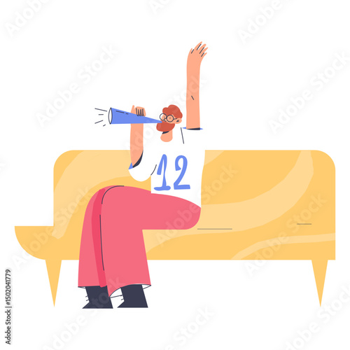 Football fan flat