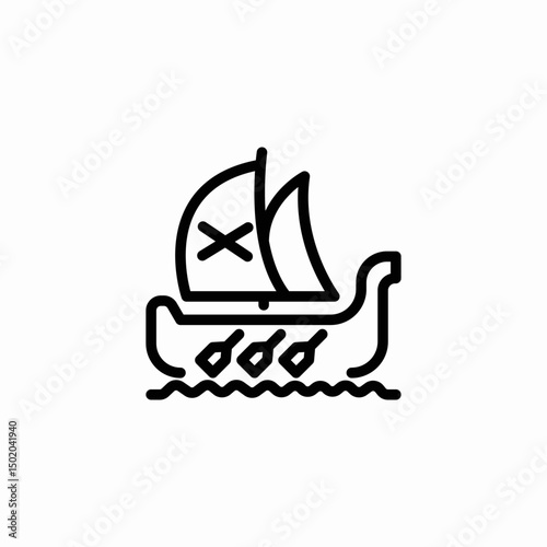 sailing ship icon sign vector