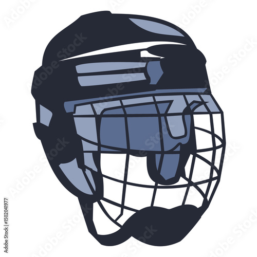 Hockey player helmet illustration