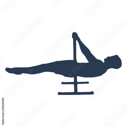 Man doing horizontal pull ups