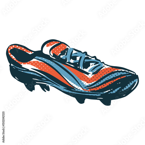 Soccer football shoe hand drawn sneaker
