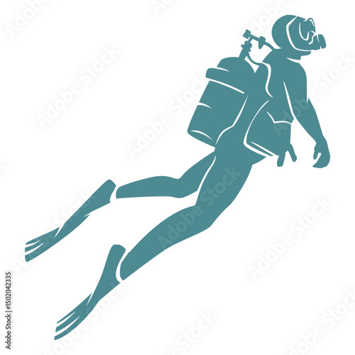 Water activity scuba dive man people silhouette