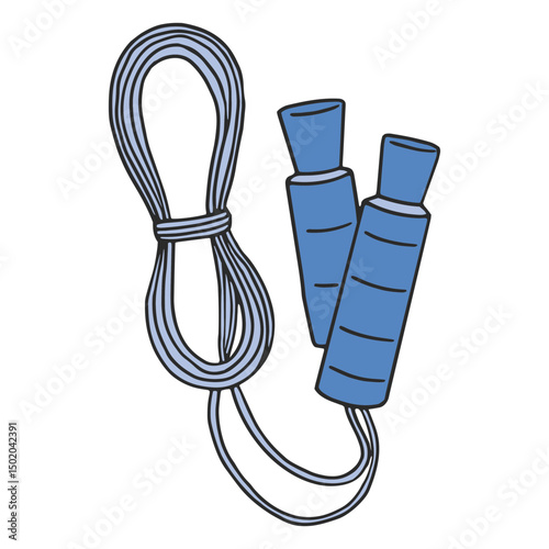 Fitness elements jumping rope color stroke