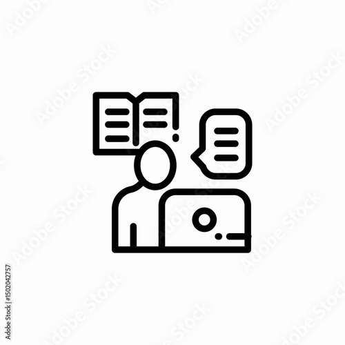 teacher explaining icon sign vector