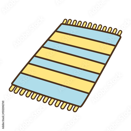 Beach towel vector illustration isolated on white background 