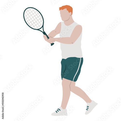 Man playing tennis with a tennis racket