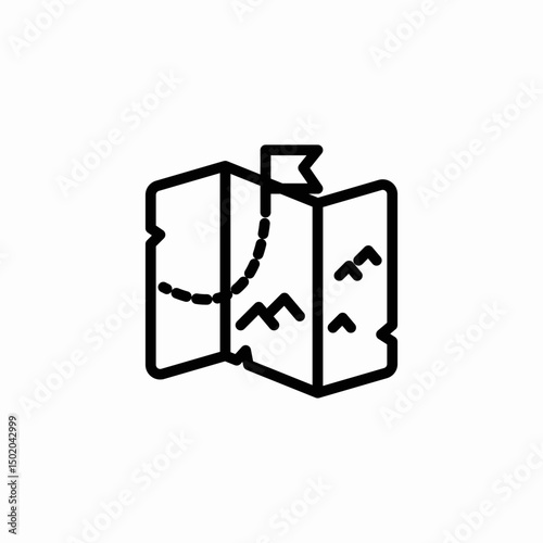 treasure map icon sign vector