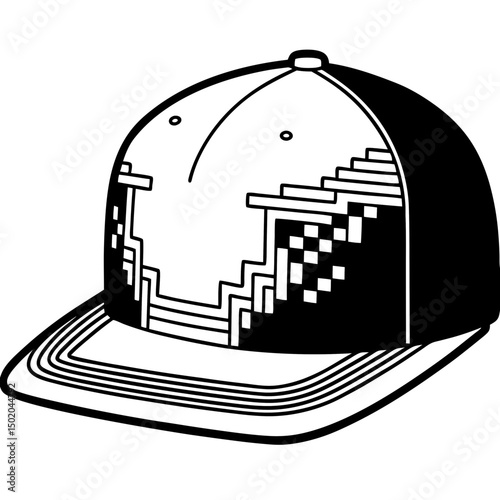 Glitched Streetwear Snapback – Vector on White