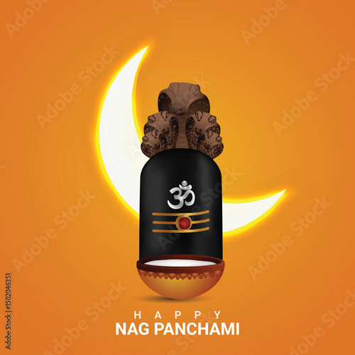 Happy nag panchami festival  celebration greeting card