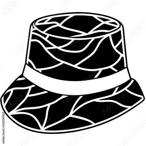 Minimal Abstract Art Bucket Hat – Vector on White