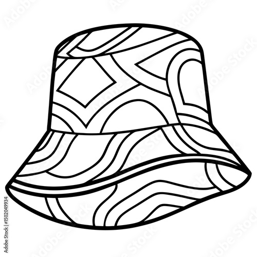 Minimal Abstract Art Bucket Hat – Vector on White