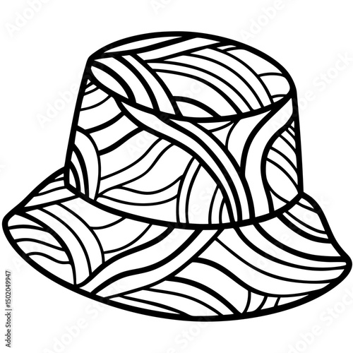 Minimal Abstract Art Bucket Hat – Vector on White