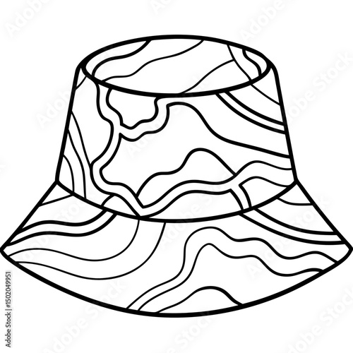 Minimal Abstract Art Bucket Hat – Vector on White