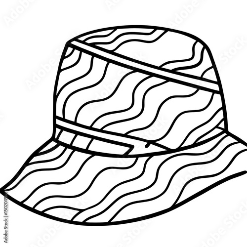 Minimal Abstract Art Bucket Hat – Vector on White