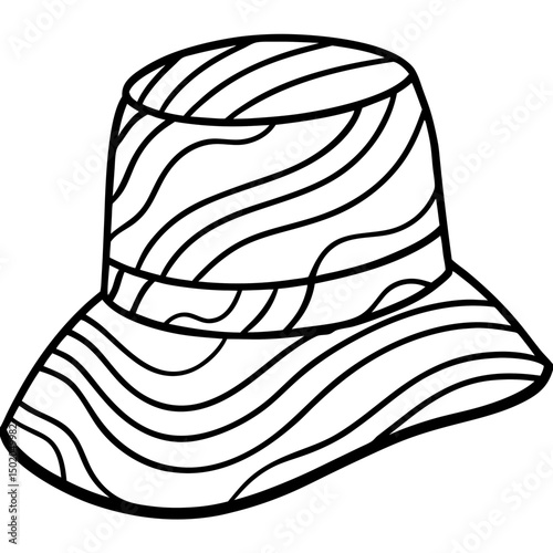 Minimal Abstract Art Bucket Hat – Vector on White
