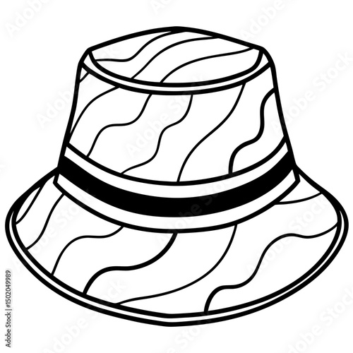 Minimal Abstract Art Bucket Hat – Vector on White