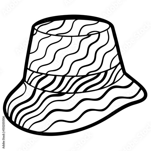 Minimal Abstract Art Bucket Hat – Vector on White