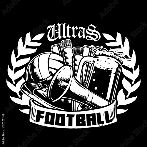 vector of ultras hooligan casual ultras football soccer supporter with flare smoke