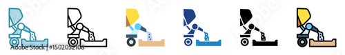Concrete multi style, mini illustration icon set. outline, flat, glyph, line color. vector for UI, UX, app, web, digital or print, related to industry, construction, civil engineering.