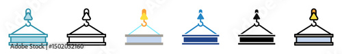 Girder multi style, mini illustration icon set. outline, flat, glyph, line color. vector for UI, UX, app, web, digital or print, related to industry, construction, civil engineering.