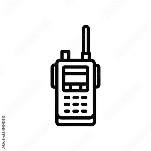 Walki Talkie Vector Icon line art isolated on white background