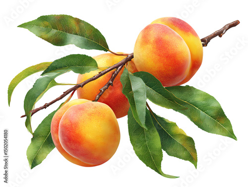 peaches with leaves on png