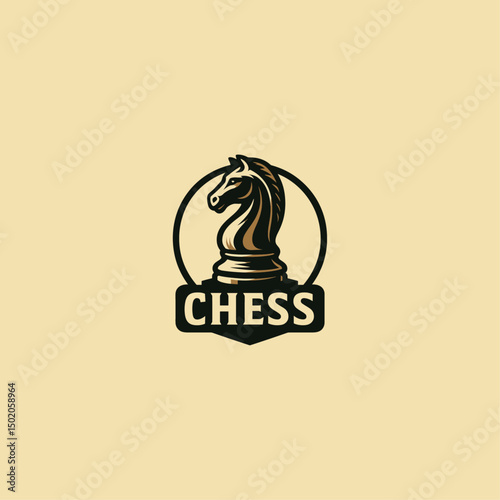 Chess logo flat vector design