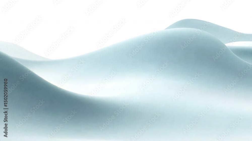 Serene Abstract Landscape Soft Blue Waves and Smooth Textures Create Calm Atmosphere of Tranquility and Light