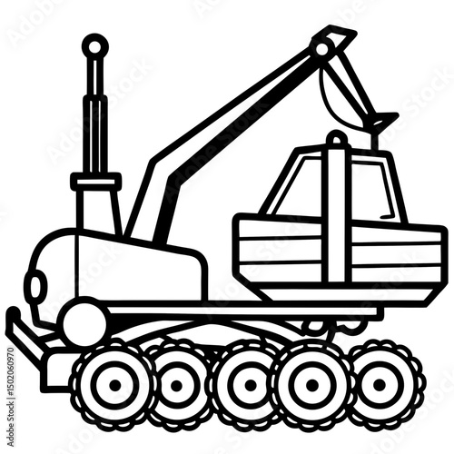 Log Loader Vector on White