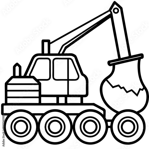 Log Loader Vector on White