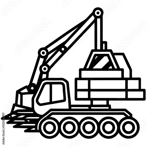 Log Loader Vector on White