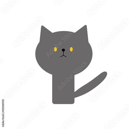 シンプルでかわいい黒猫のアイコン