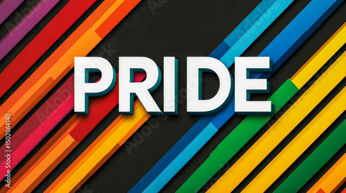 Wallpaper Mural Modern Pride banner with vibrant rainbow stripes and bold typography Torontodigital.ca