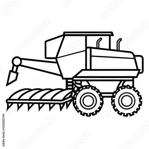 Simple Harvester Vector on White Background