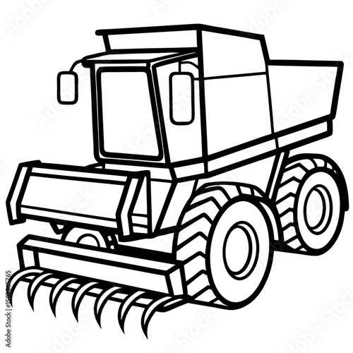 Simple Harvester Vector on White Background