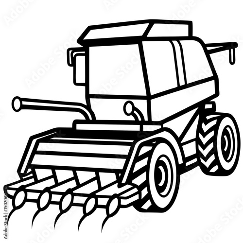 Simple Harvester Vector on White Background