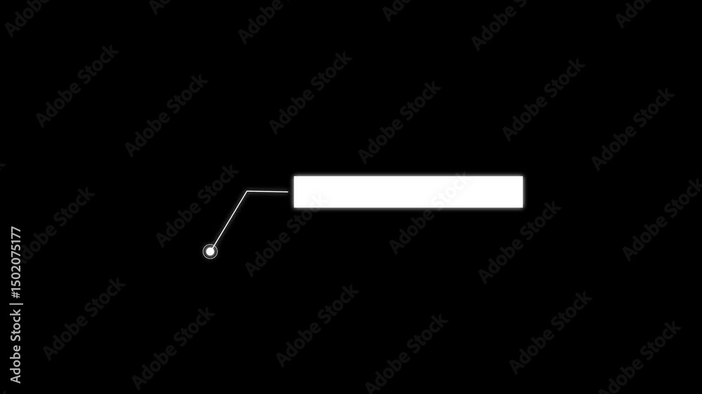 Simple HUD elements rectangle frame lines callout animation for text on black 4K video Animate a white callout for text.