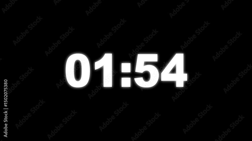 2 minute timer countdown animation, countdown timer one minute animation from 120s to 0s countdown Two minute countdown timer animation on transparent background