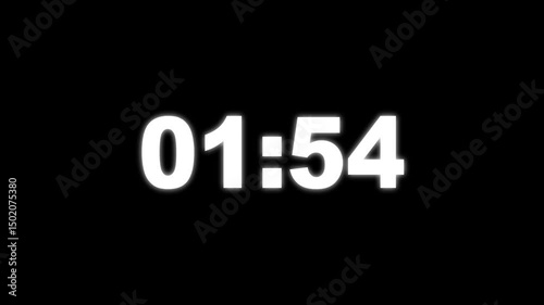 2 minute timer countdown animation, countdown timer one minute animation from 120s to 0s countdown Two minute countdown timer animation on transparent background