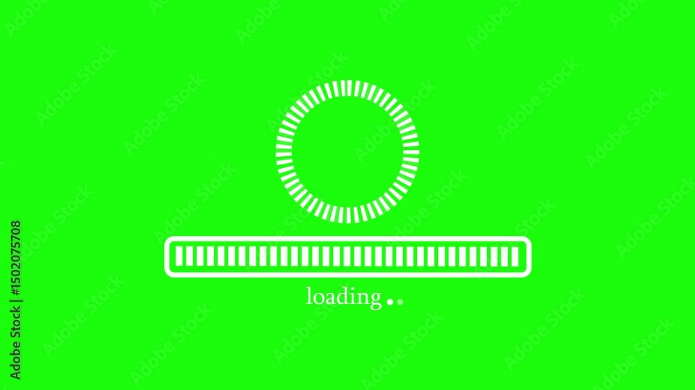 Loading Screen with Circular and Rectangular Progress Bars, Minimal Progress Bar Animation Loop