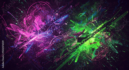 Abstract clash vibrant chaos reigns supreme