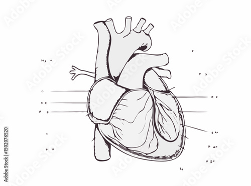 Anatomical Heart Diagram in Detailed Vector Illustration