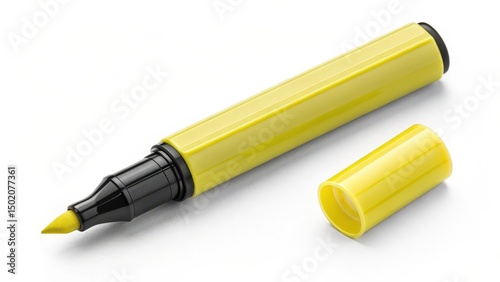 yellow marker isolated on white