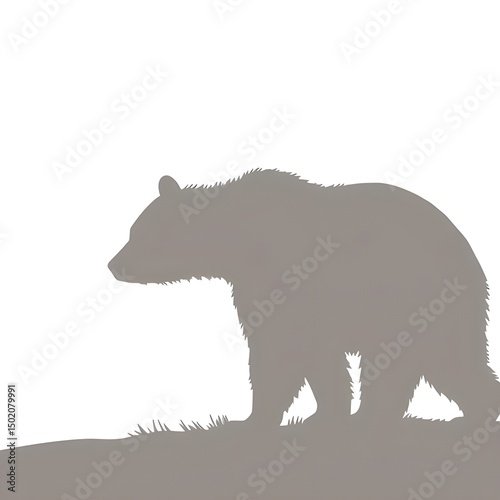 Silhouette of a Bear on a Hill