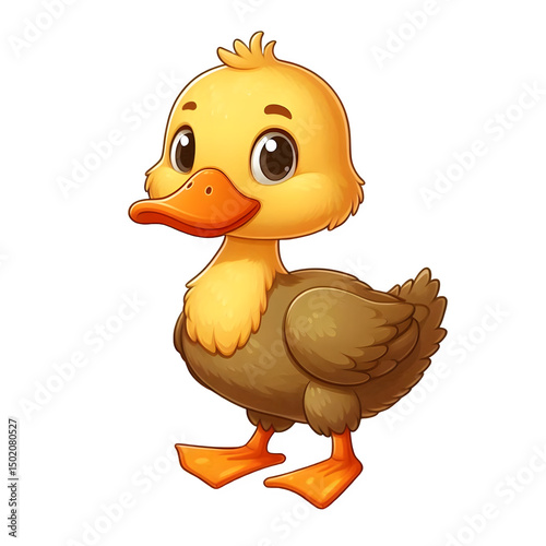 Bright and Cheerful Cartoon Duck Illustration With Colorful Artistic Design