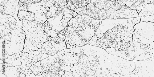 white surface with a pattern of cracks and dark spots all over it, creating a distressed and aged texture and effect grunge white background.